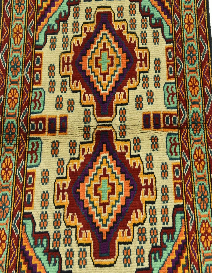 Detail image of  3' 4 x 5'  Hand Knotted Balouch Rug