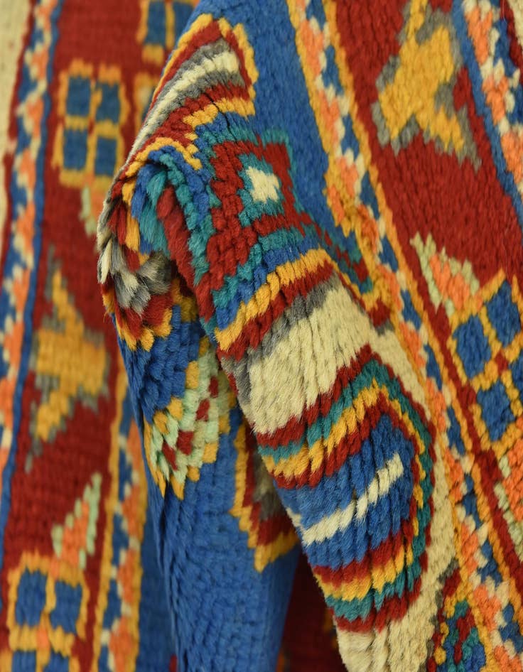 Detail image of  3' 4 x 4' 10  Hand Knotted Balouch Rug