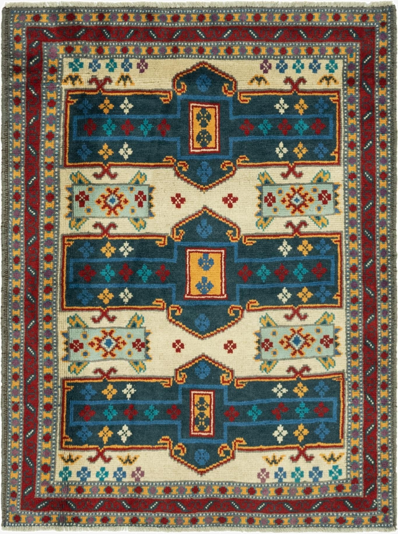  3' 5 x 4' 9  Hand Knotted Balouch Rug