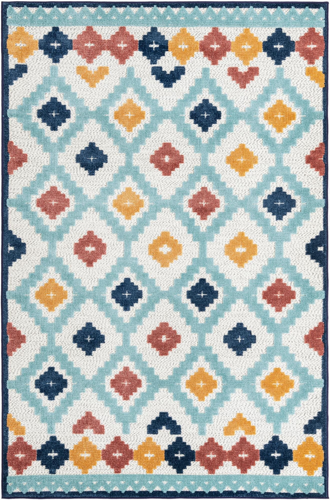  5' 3 x 8'  Washable Belize Indoor / Outdoor Rug