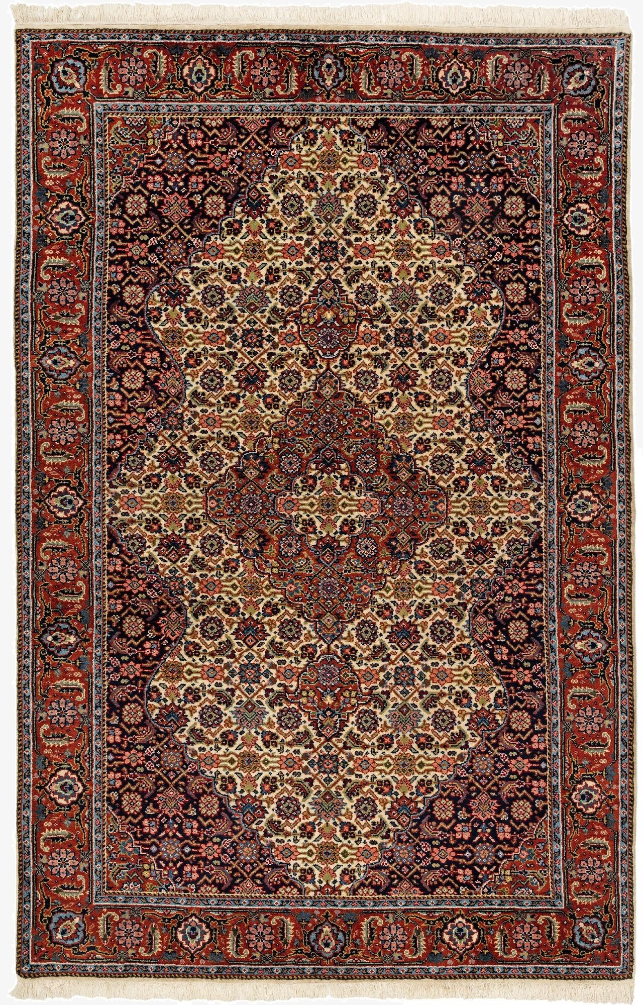  4' 3 x 6' 5  Hand Knotted Birjand Wool Rug