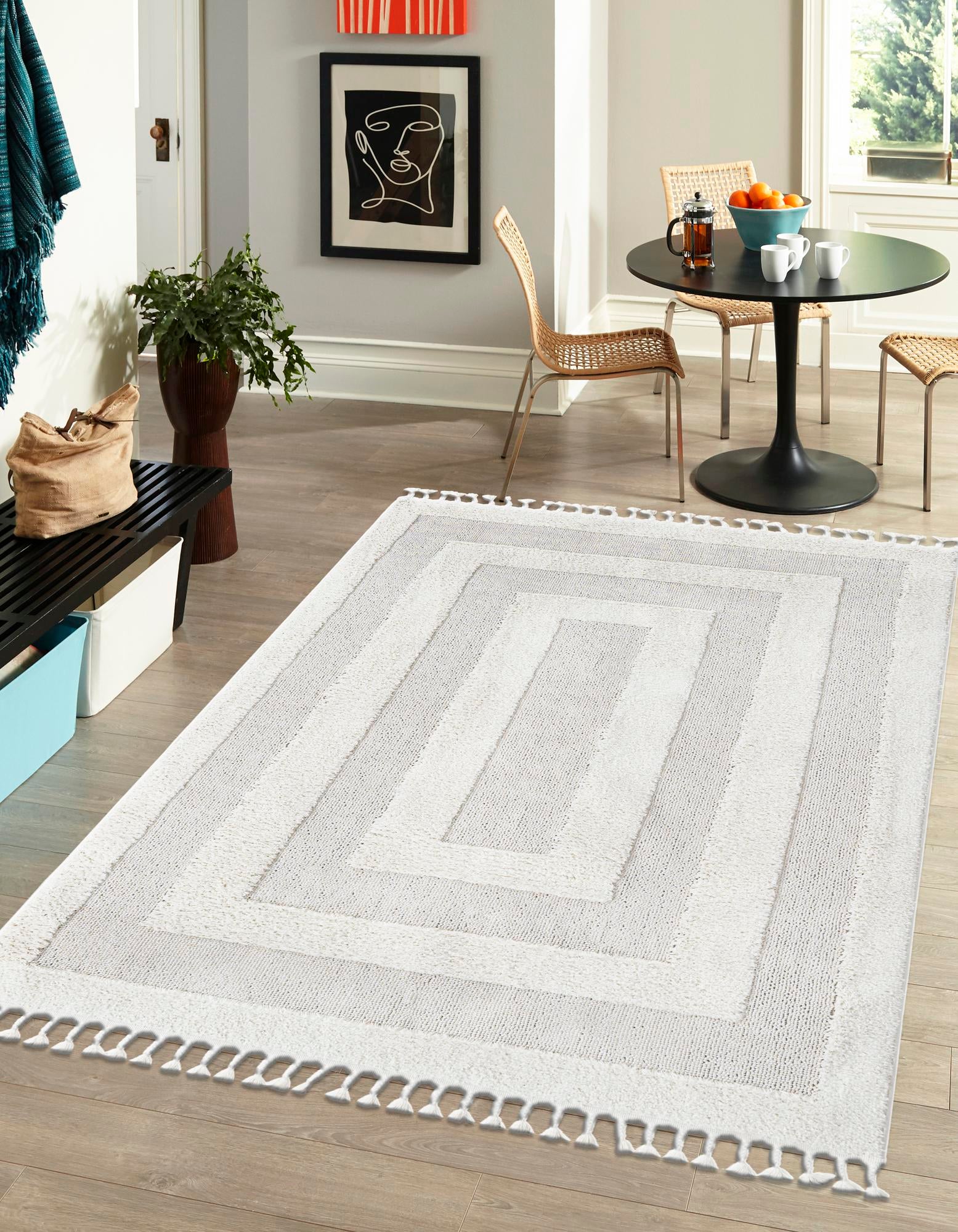 Ivory 5' 3 x 8' Boho Rug | Rugs.com