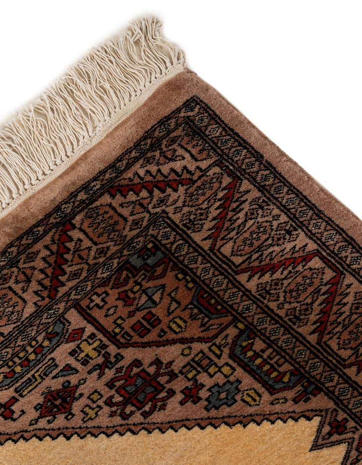 Detail image of  4' 3 x 5' 11  Hand Knotted Bokhara Wool Rug