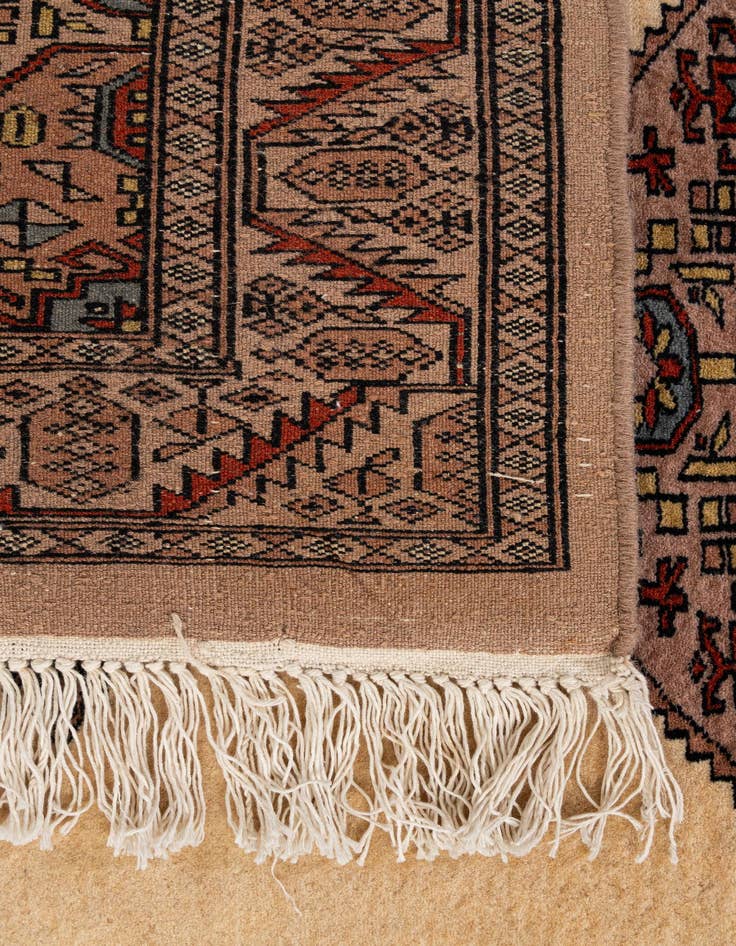 Detail image of  4' 3 x 5' 11  Hand Knotted Bokhara Wool Rug