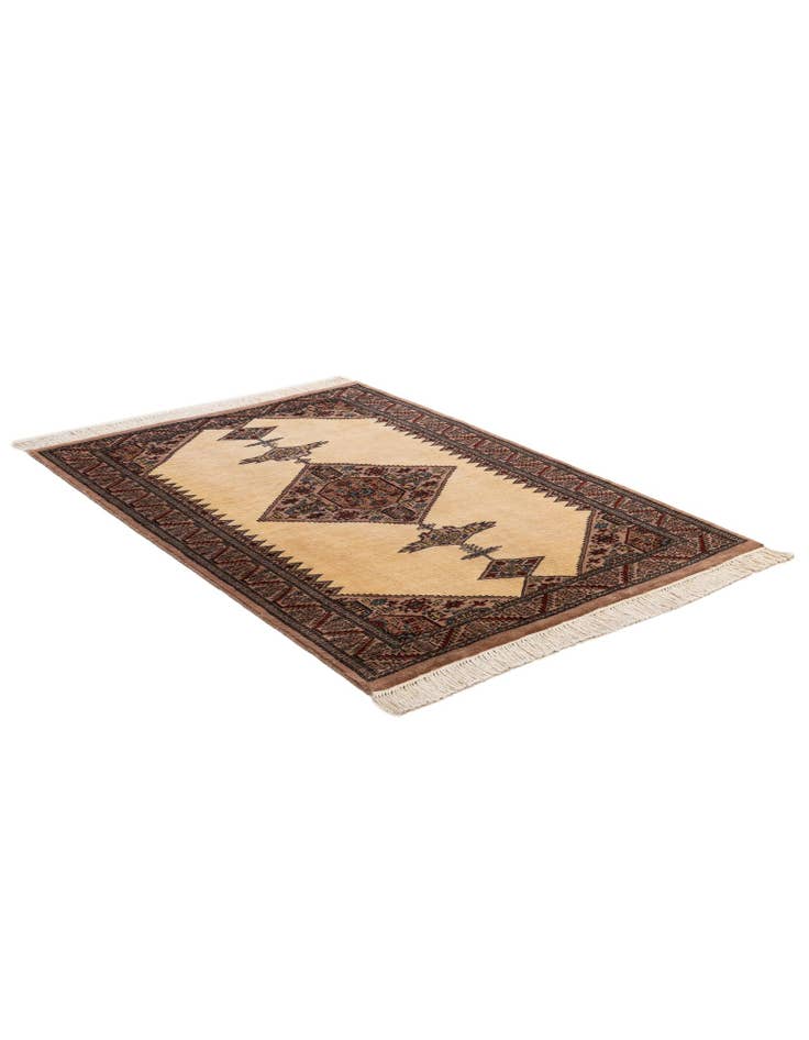 Detail image of  4' 3 x 5' 11  Hand Knotted Bokhara Wool Rug