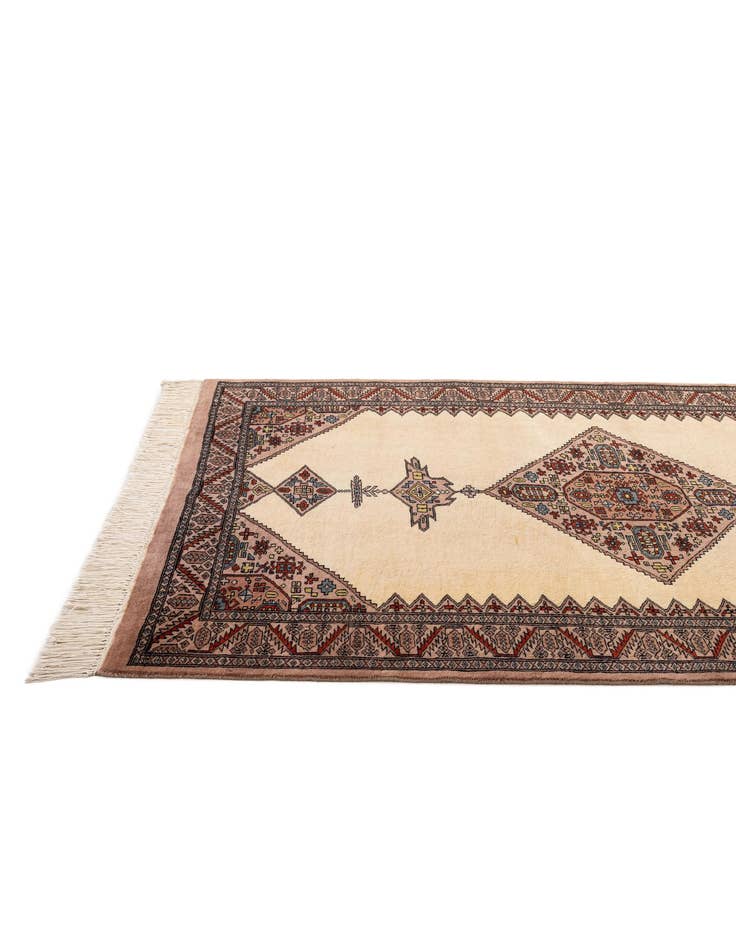 Detail image of  4' 3 x 5' 11  Hand Knotted Bokhara Wool Rug