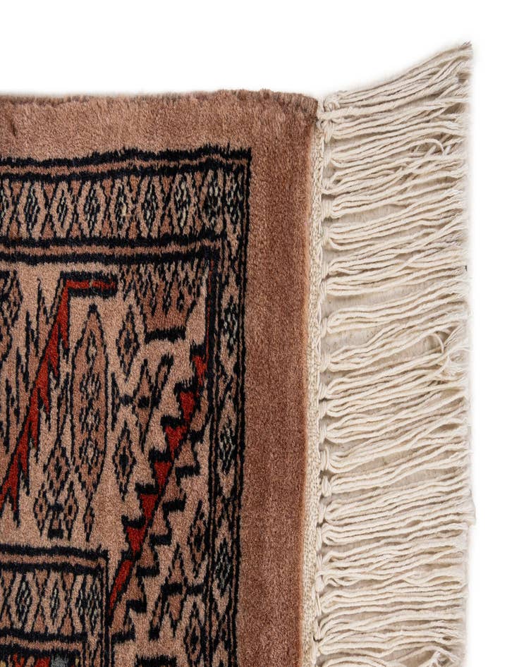 Detail image of  4' 3 x 5' 11  Hand Knotted Bokhara Wool Rug