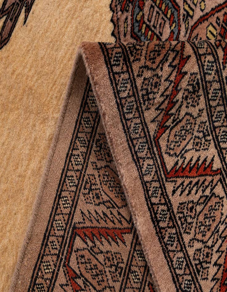 Detail image of  4' 3 x 5' 11  Hand Knotted Bokhara Wool Rug