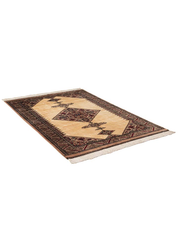 Detail image of  4' 2 x 6' 4  Hand Knotted Bokhara Oriental Wool Rug