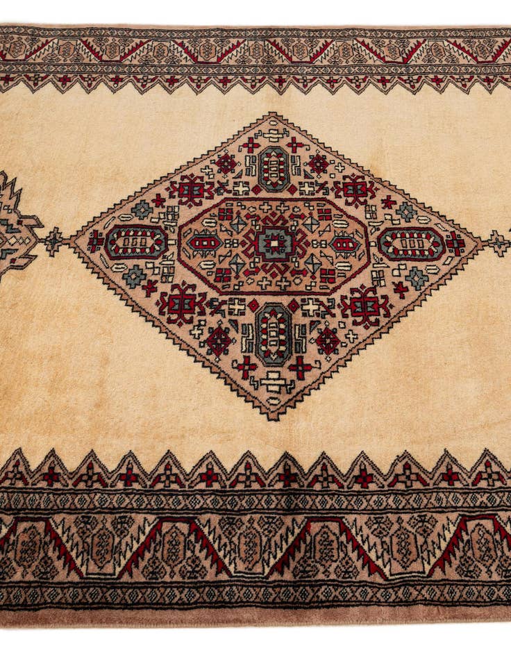 Detail image of  4' 2 x 6' 4  Hand Knotted Bokhara Oriental Wool Rug