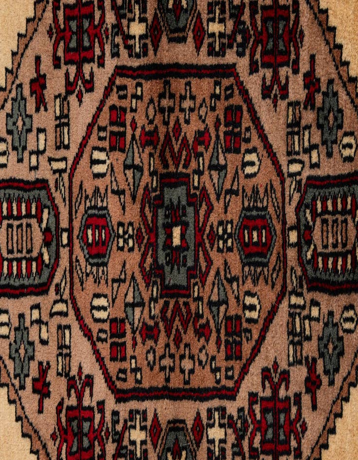 Detail image of  4' 2 x 6' 4  Hand Knotted Bokhara Oriental Wool Rug