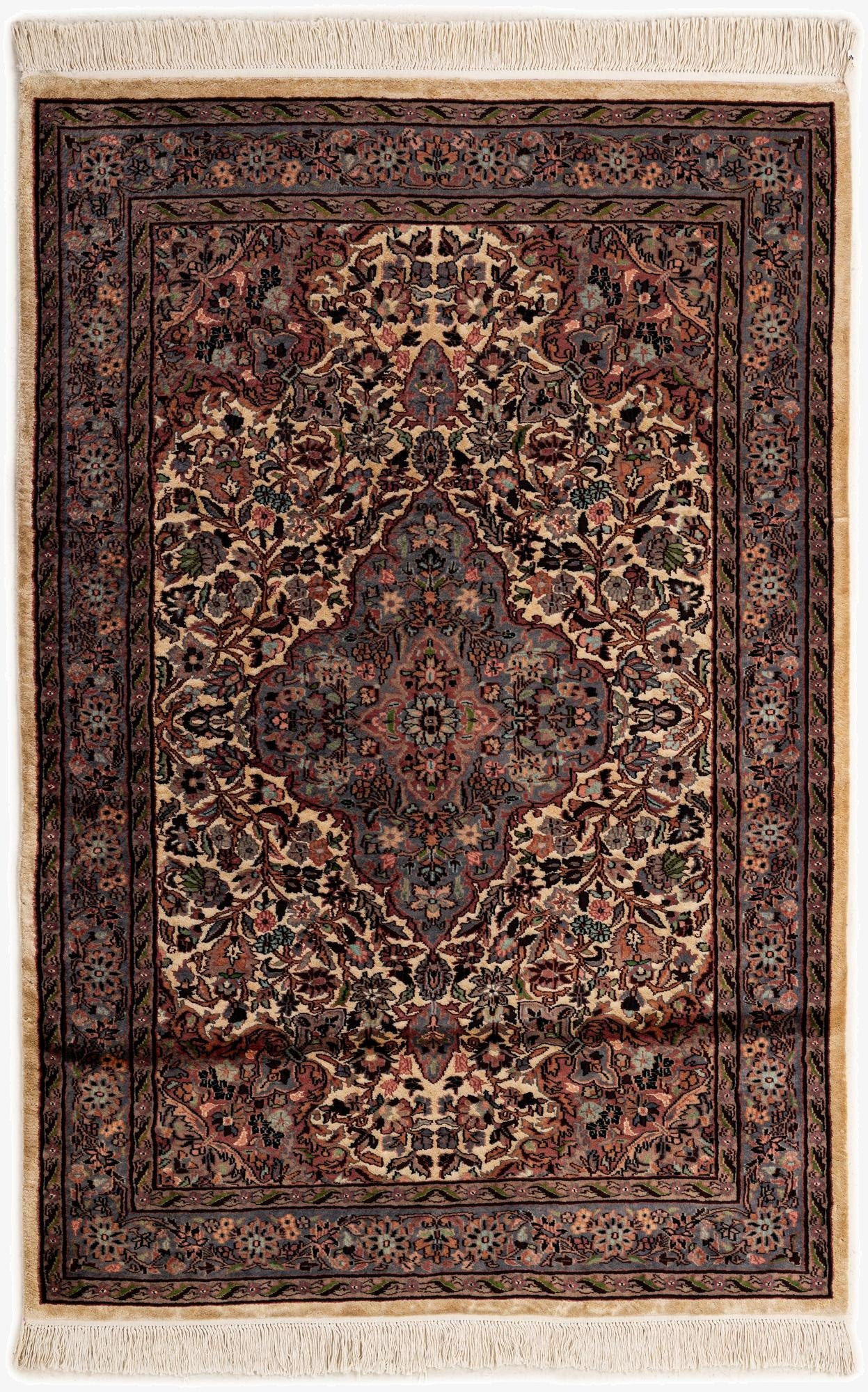  4' 3 x 6' 3  Hand Knotted Bokhara Oriental Wool Rug