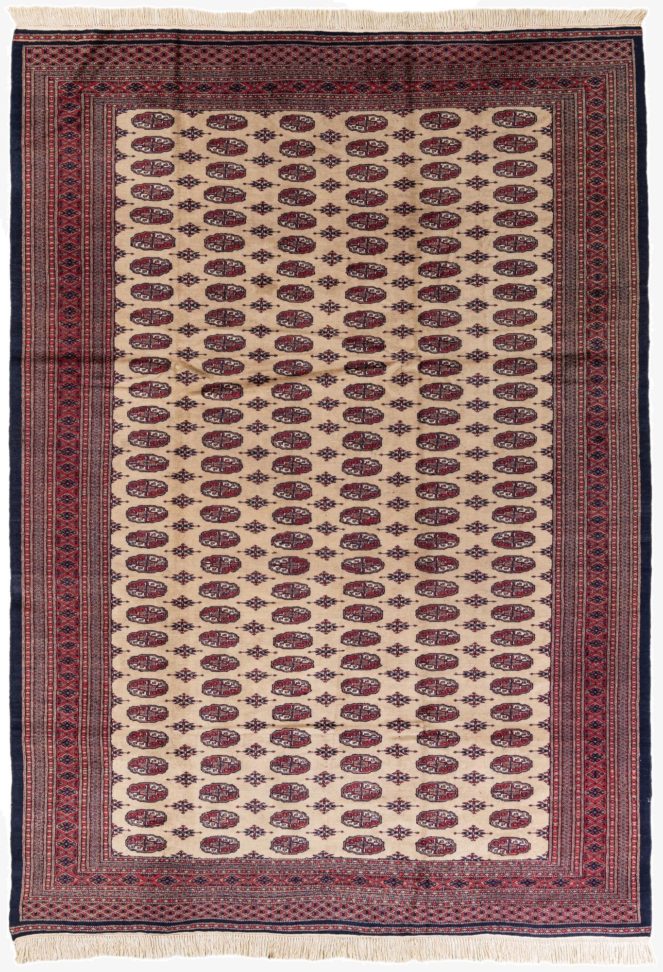  7' 3 x 10' 3  Hand Knotted Bokhara Oriental Wool Rug