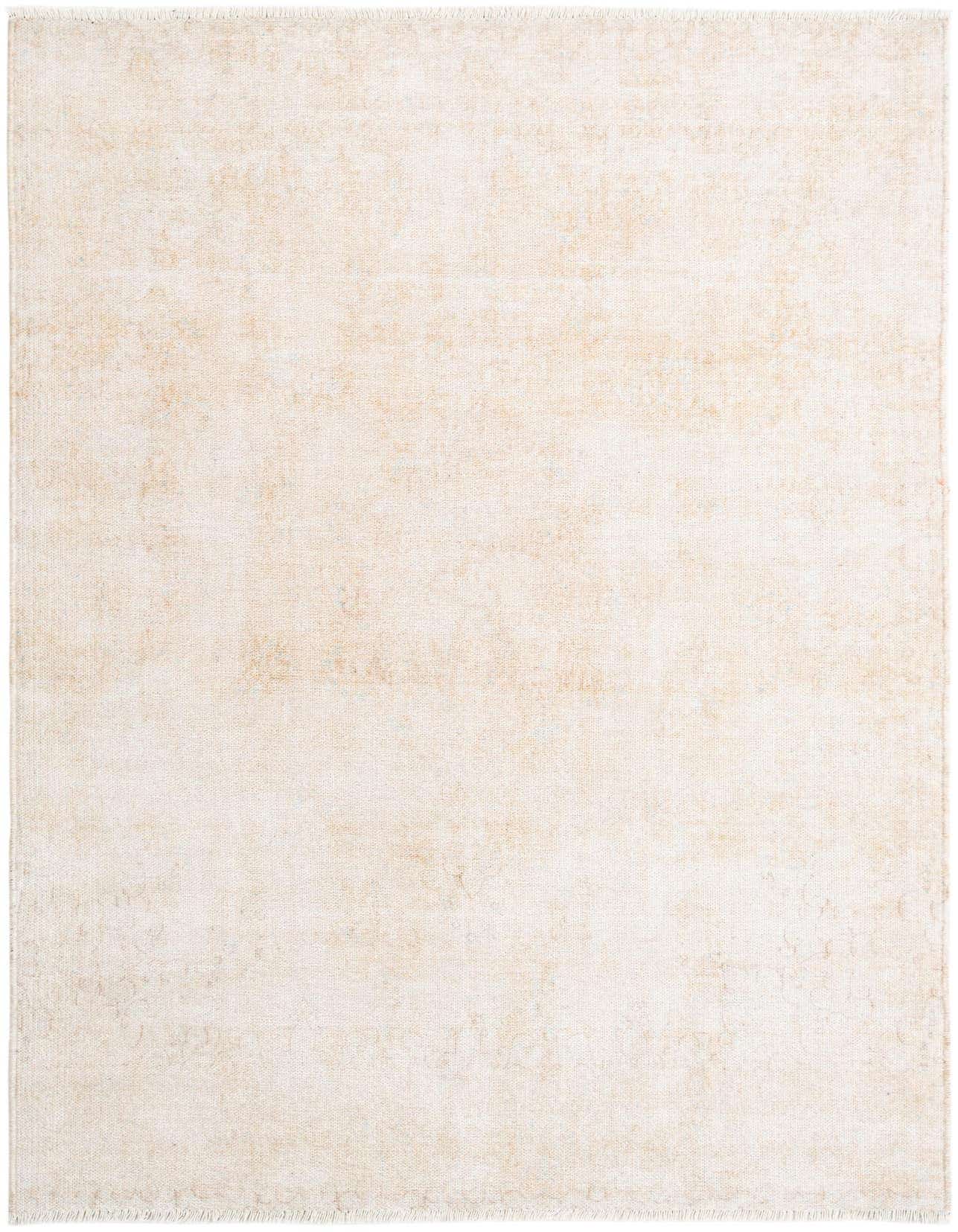 A 4x6 rectangular ivory and cream chenille rug with a subtle vintage Oriental pattern, suitable for a living room.