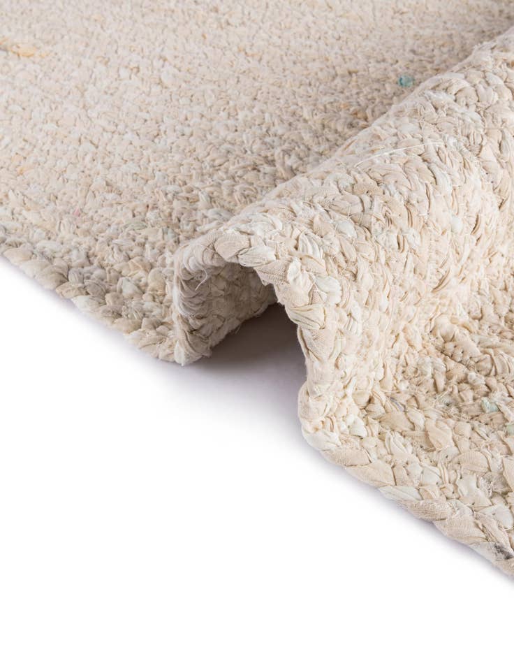 Detail image of  6' 1 x 9'  Hand Braided Chindi Rug