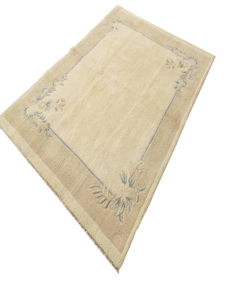 Detail image of 5' 7 x 7' 9 Hand Knotted Carved Pekin Wool Rug