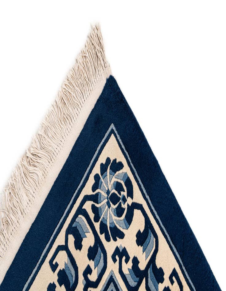 Detail image of  7' 1 x 10' 6  Hand Knotted Carved Pekin Wool Rug