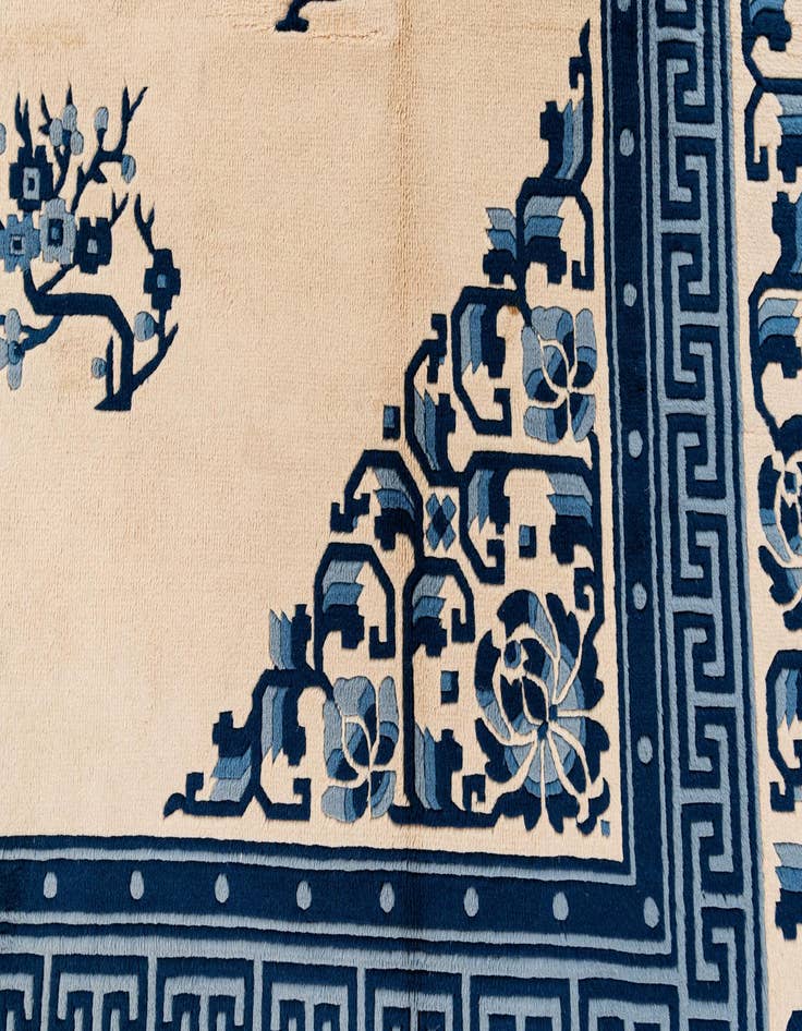 Detail image of  7' 1 x 10' 6  Hand Knotted Carved Pekin Wool Rug