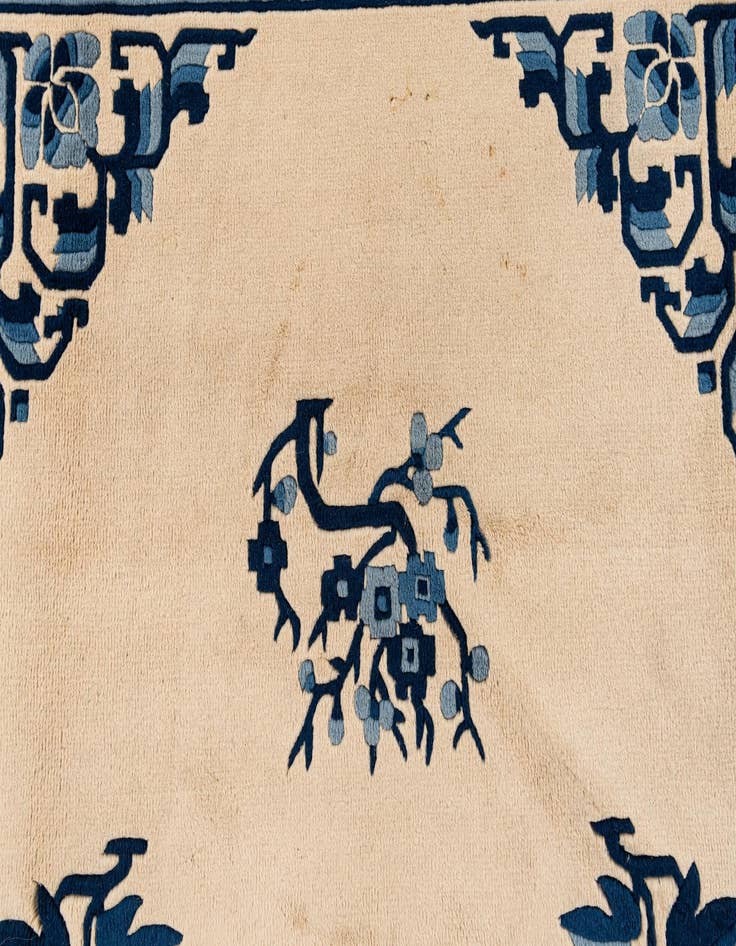 Detail image of  7' 1 x 10' 6  Hand Knotted Carved Pekin Wool Rug