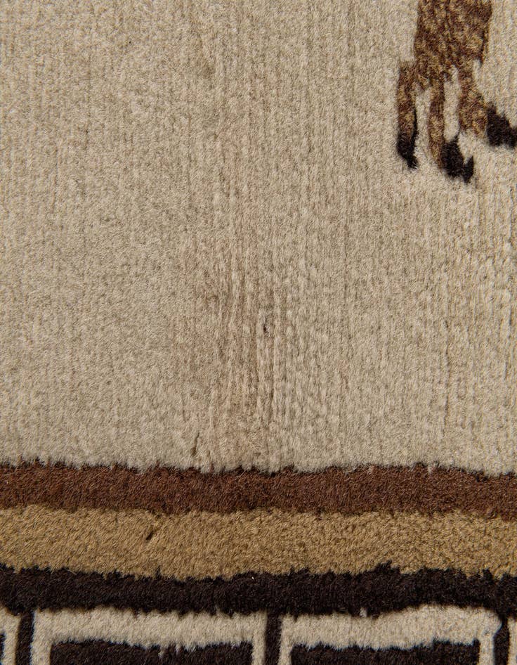 Detail image of  3' 1 x 5' 9  Hand Knotted Carved Pekin Wool Rug