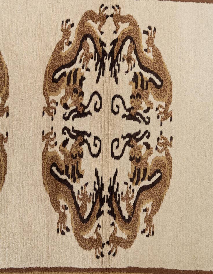 Detail image of  3' 1 x 5' 9  Hand Knotted Carved Pekin Wool Rug