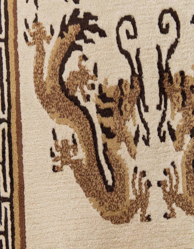 Detail image of  3' 1 x 5' 9  Hand Knotted Carved Pekin Wool Rug