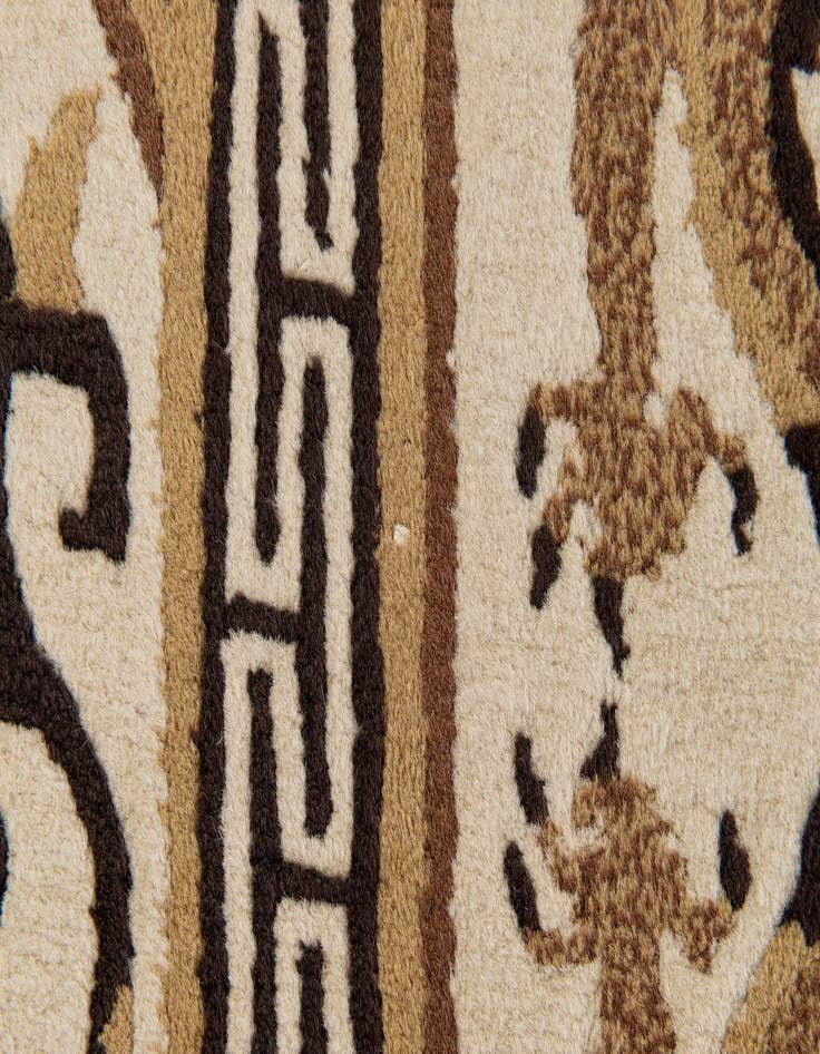 Detail image of  3' 1 x 5' 9  Hand Knotted Carved Pekin Wool Rug