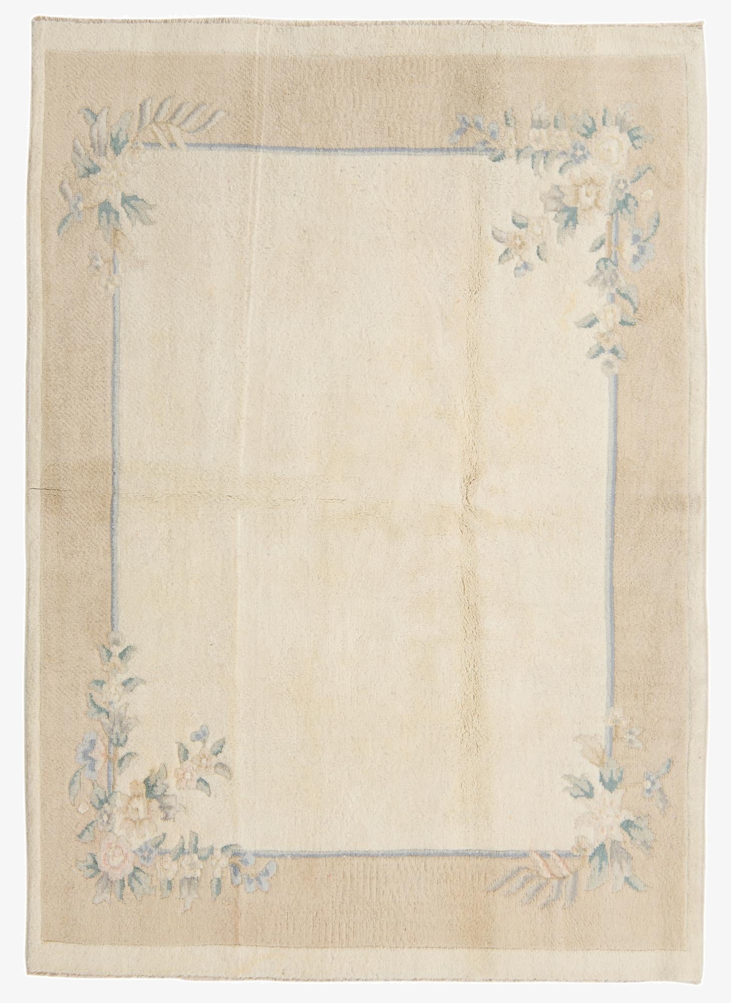  5' 7 x 7' 9  Hand Knotted Carved Pekin Wool Rug