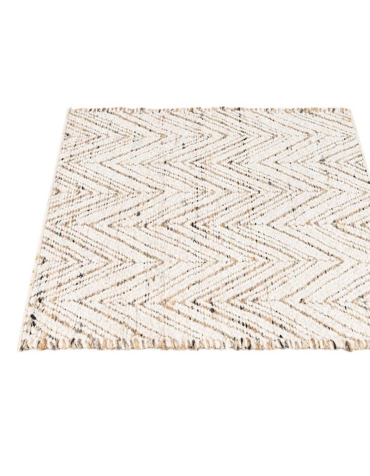 Detail image of  2' 3 x 3' 1  Hand Woven Chindi Braided Jute Rug