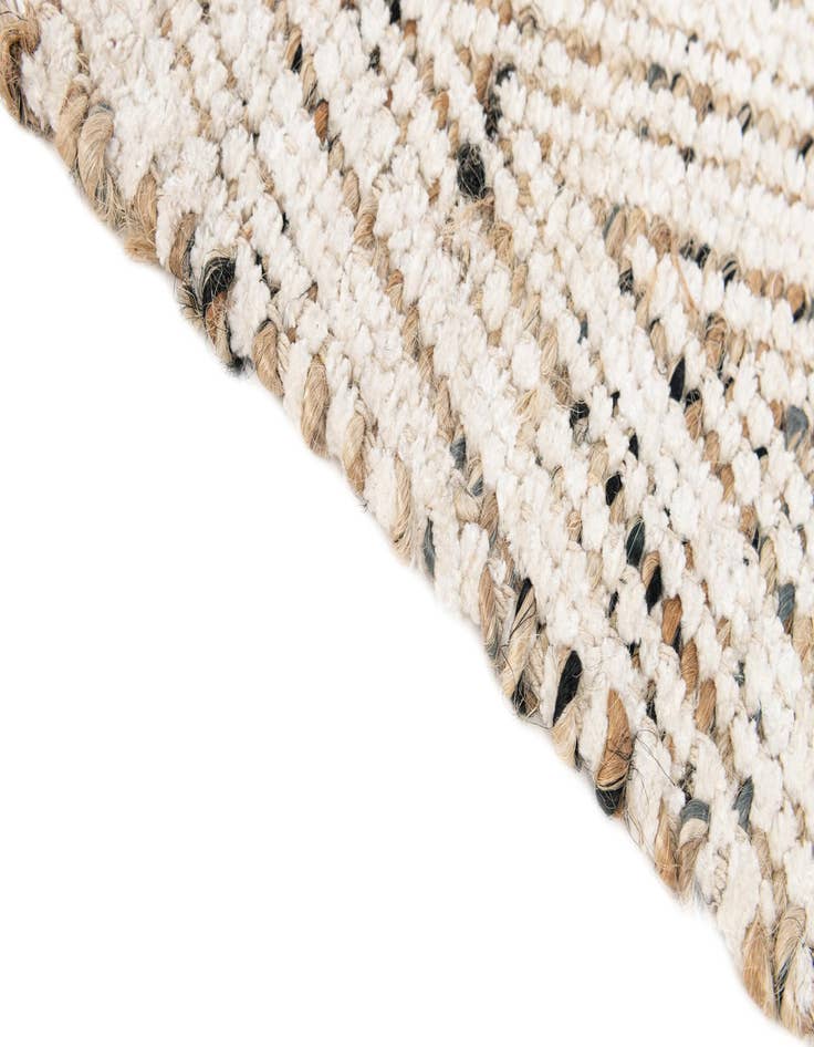 Detail image of  2' 3 x 3' 1  Hand Woven Chindi Braided Jute Rug