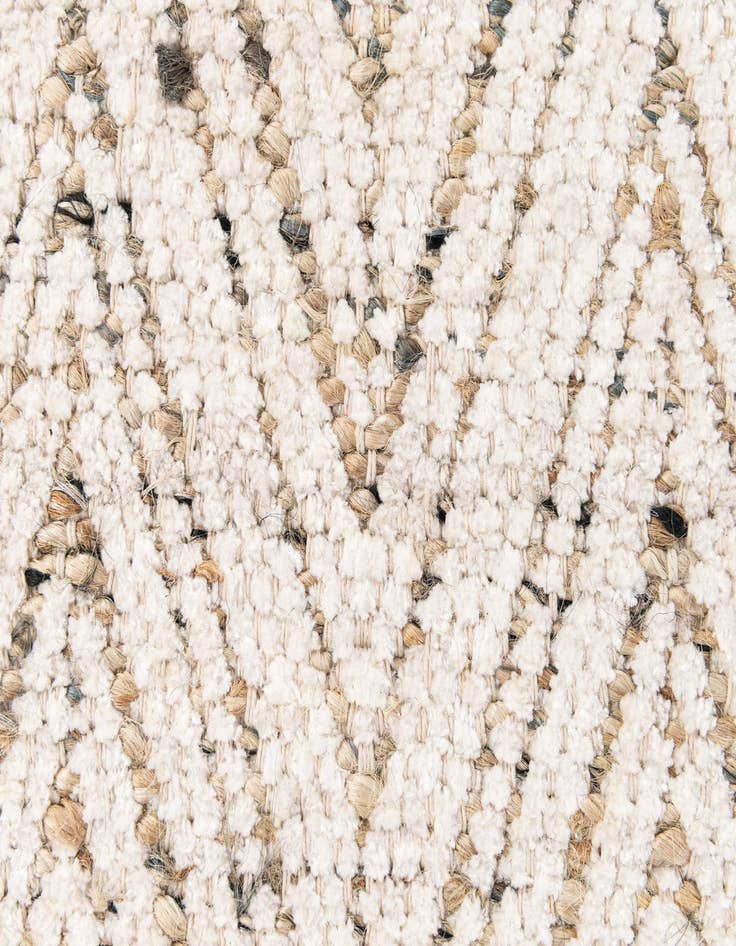 Detail image of  2' 3 x 3' 1  Hand Woven Chindi Braided Jute Rug