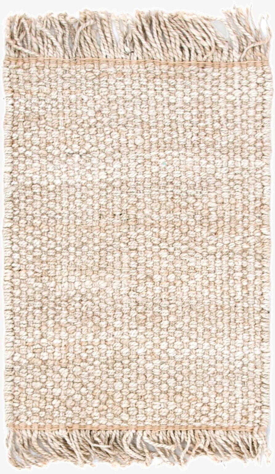  2' x 3' 1  Hand Woven Chunky Jute Rug