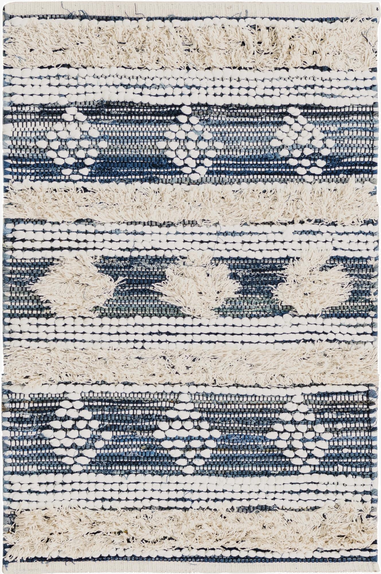  2' x 3' 1  Hand Woven Cotton Chindi Rug