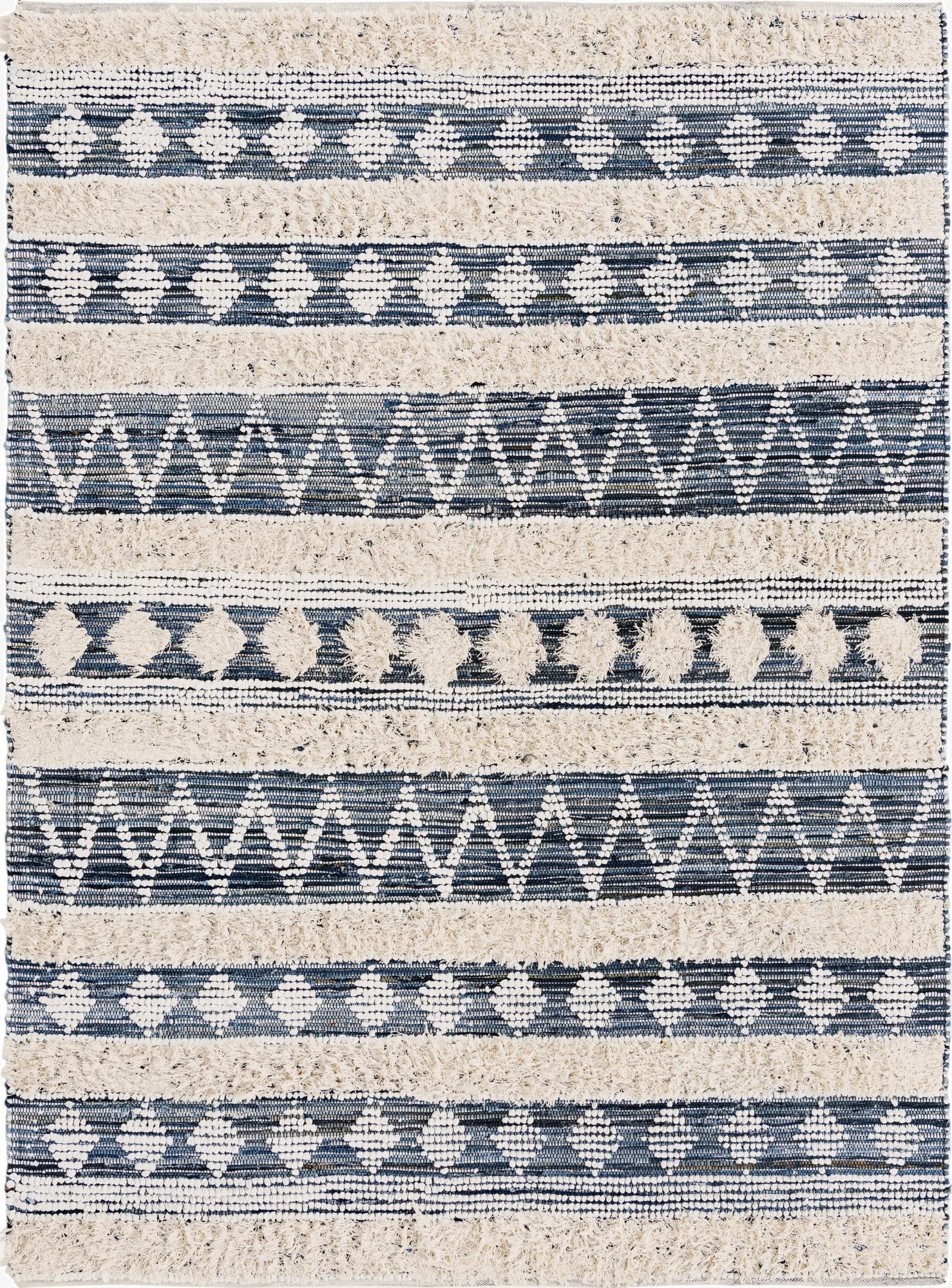  7' 1 x 10'  Hand Woven Cotton Chindi Rug