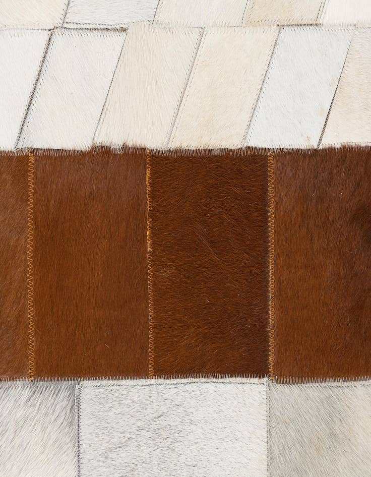 Detail image of  4' 10 x 7' 9 Cowhide Leather Rug
