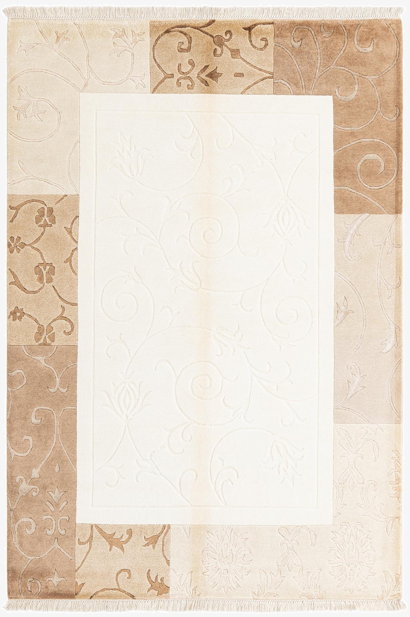  4' 7 x 6' 8  Hand Knotted Darya Wool Rug