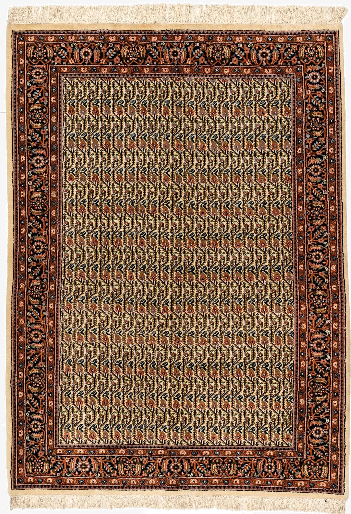  4' 8 x 6' 5  Hand Knotted Farahan Oriental Wool Rug
