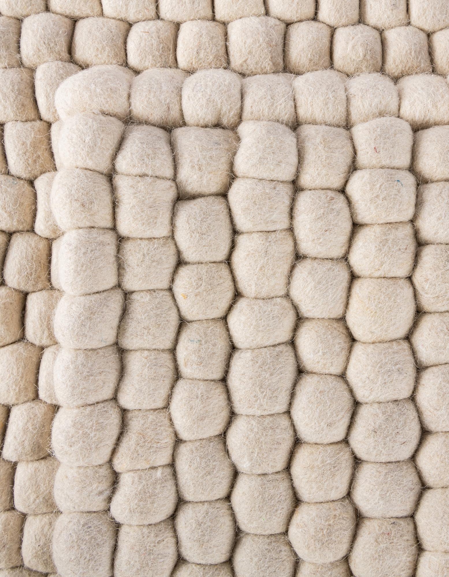 Ivory 9' x 12' Hand Woven Felt Ball Wool Rug | Rugs.com