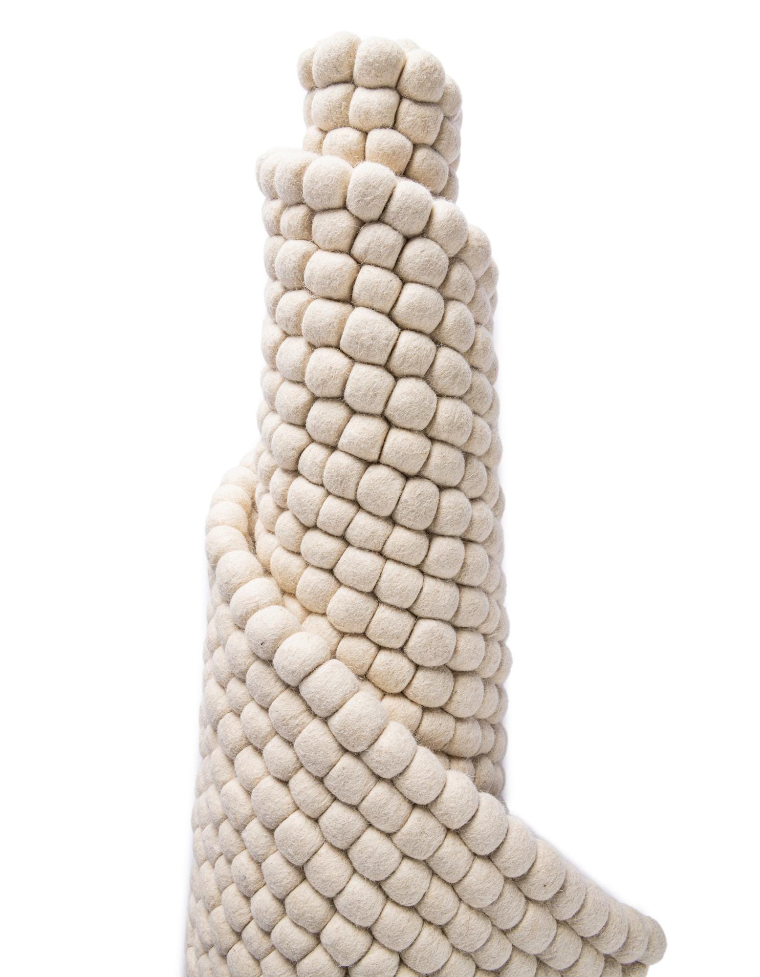 Ivory 8' x 10' Felt Ball Wool Rug | Rugs.com
