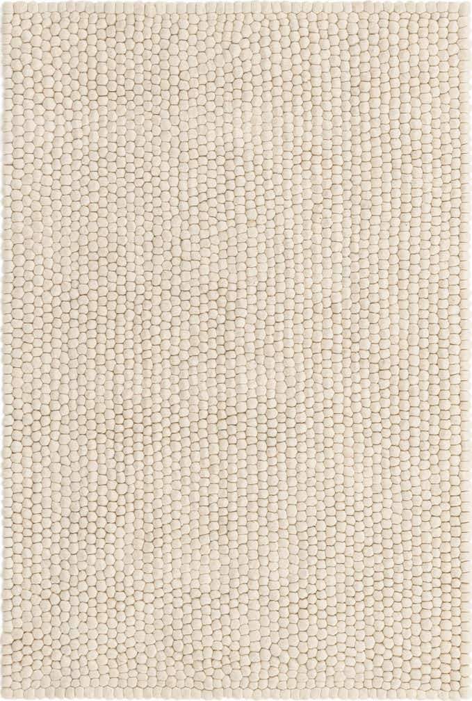 Ivory 4' 1 x 6' 1 Felt Ball Wool Rug | Rugs.com