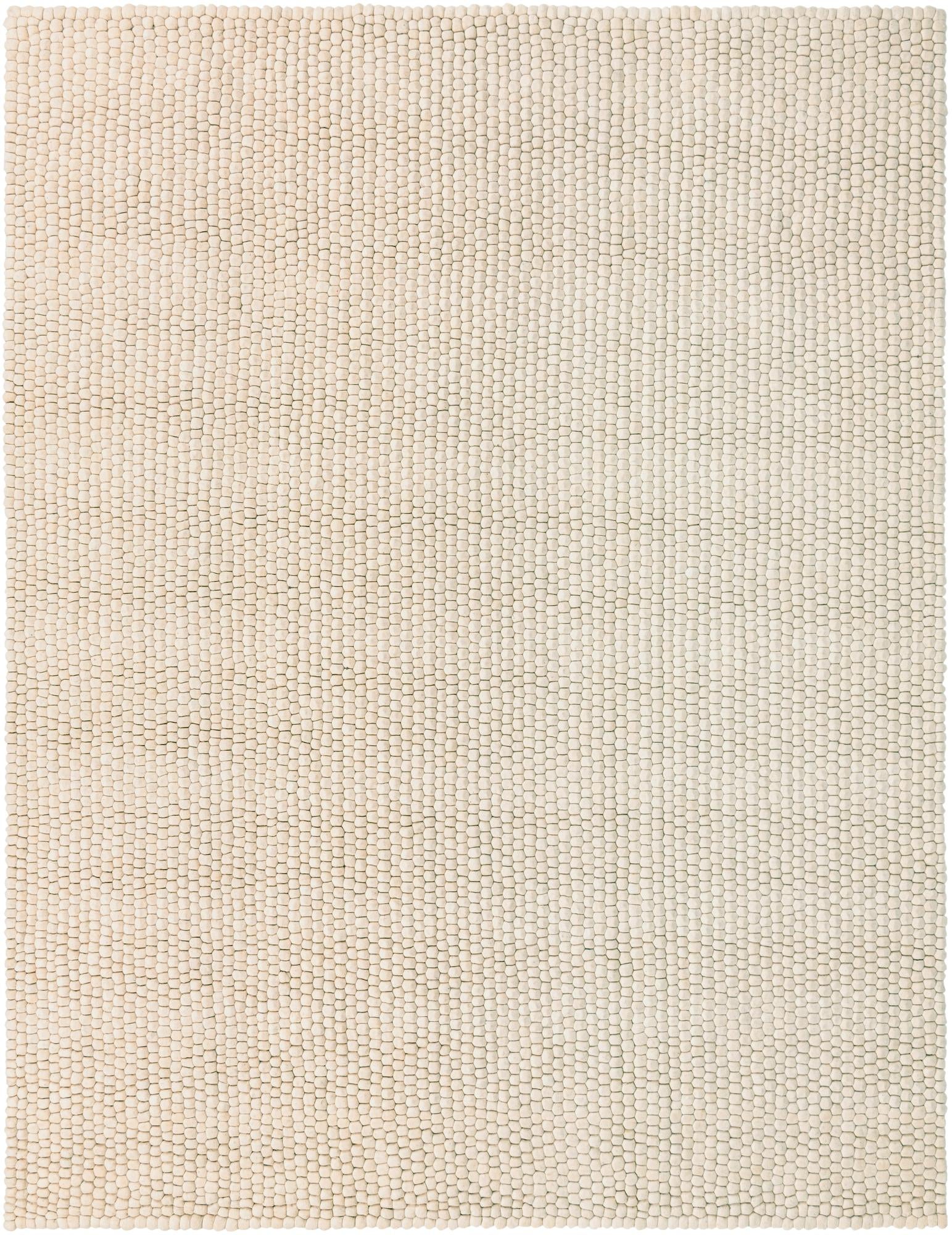 Ivory 9' x 12' Hand Woven Felt Ball Wool Rug | Rugs.com