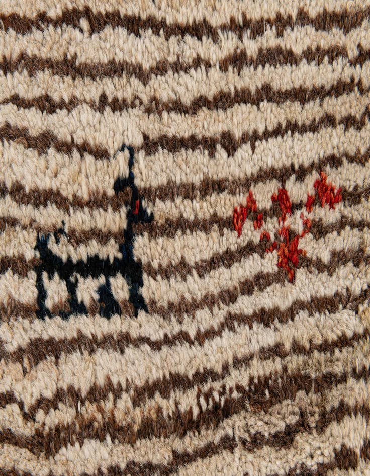 Detail image of  4' 6 x 6' 4  Hand Knotted Gabbeh Wool Rug
