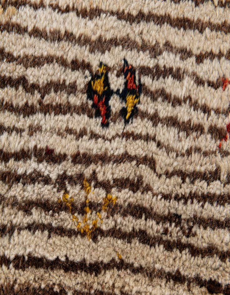 Detail image of  4' 6 x 6' 4  Hand Knotted Gabbeh Wool Rug