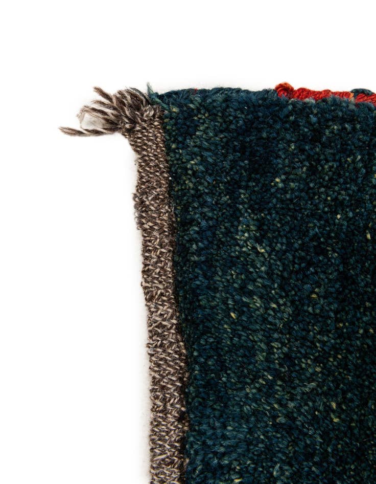 Detail image of  4' 6 x 6' 4  Hand Knotted Gabbeh Wool Rug