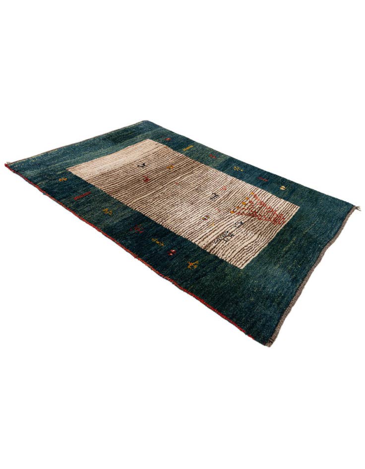 Detail image of  4' 6 x 6' 4  Hand Knotted Gabbeh Wool Rug