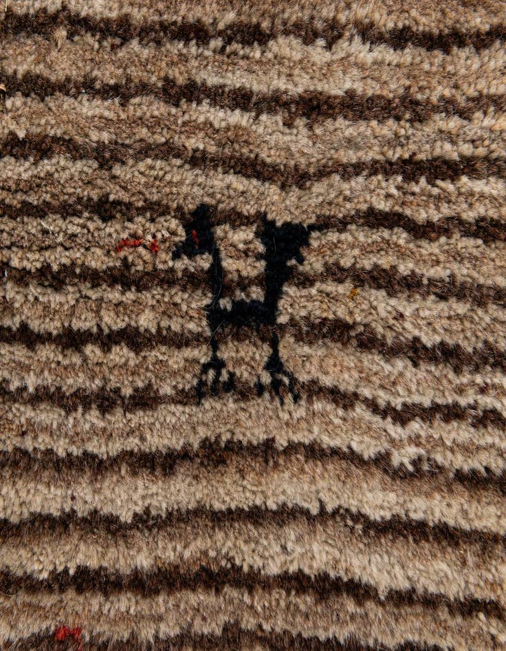 Detail image of  4' 6 x 6' 4  Hand Knotted Gabbeh Wool Rug