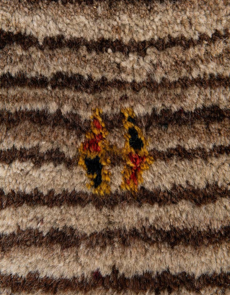 Detail image of  4' 6 x 6' 4  Hand Knotted Gabbeh Wool Rug