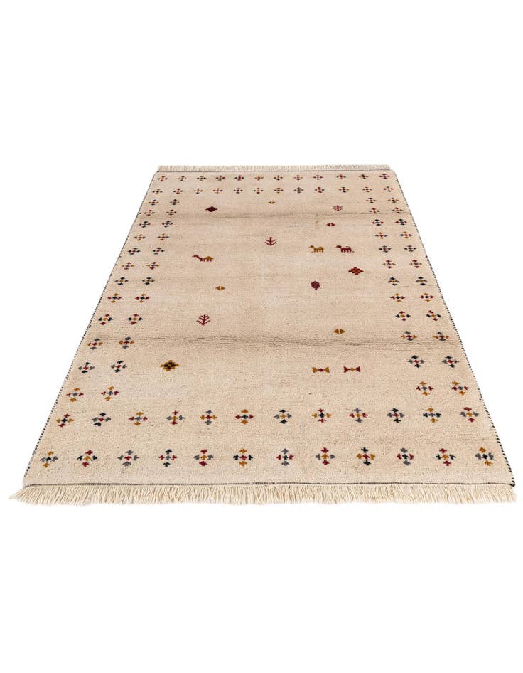 Detail image of  4' x 6' 1  Hand Knotted Gabbeh Wool Rug