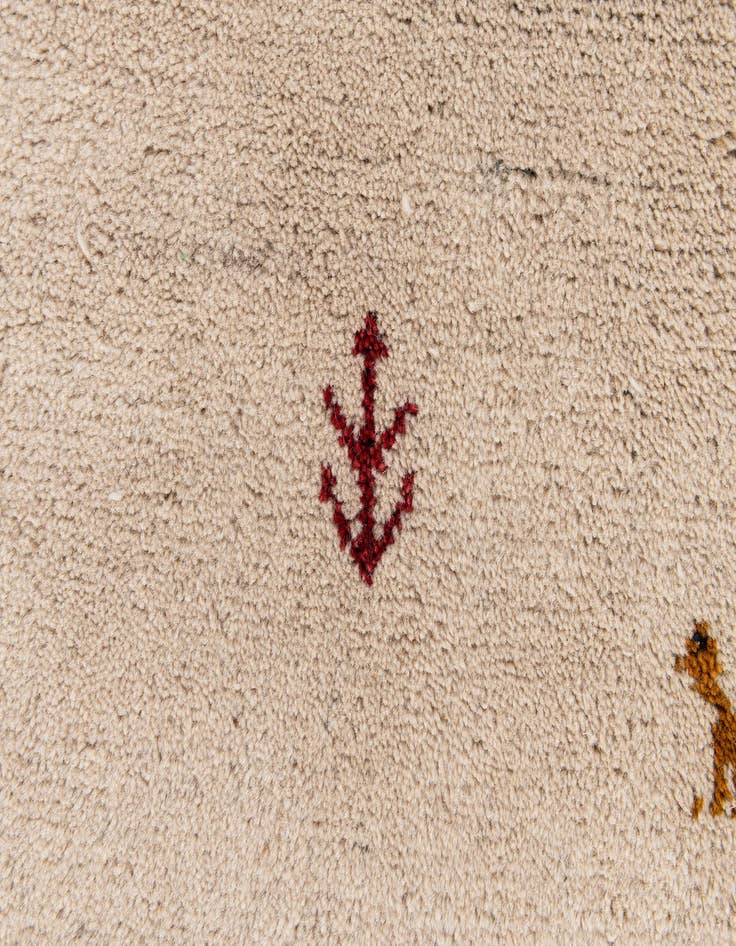 Detail image of  4' x 6' 1  Hand Knotted Gabbeh Wool Rug