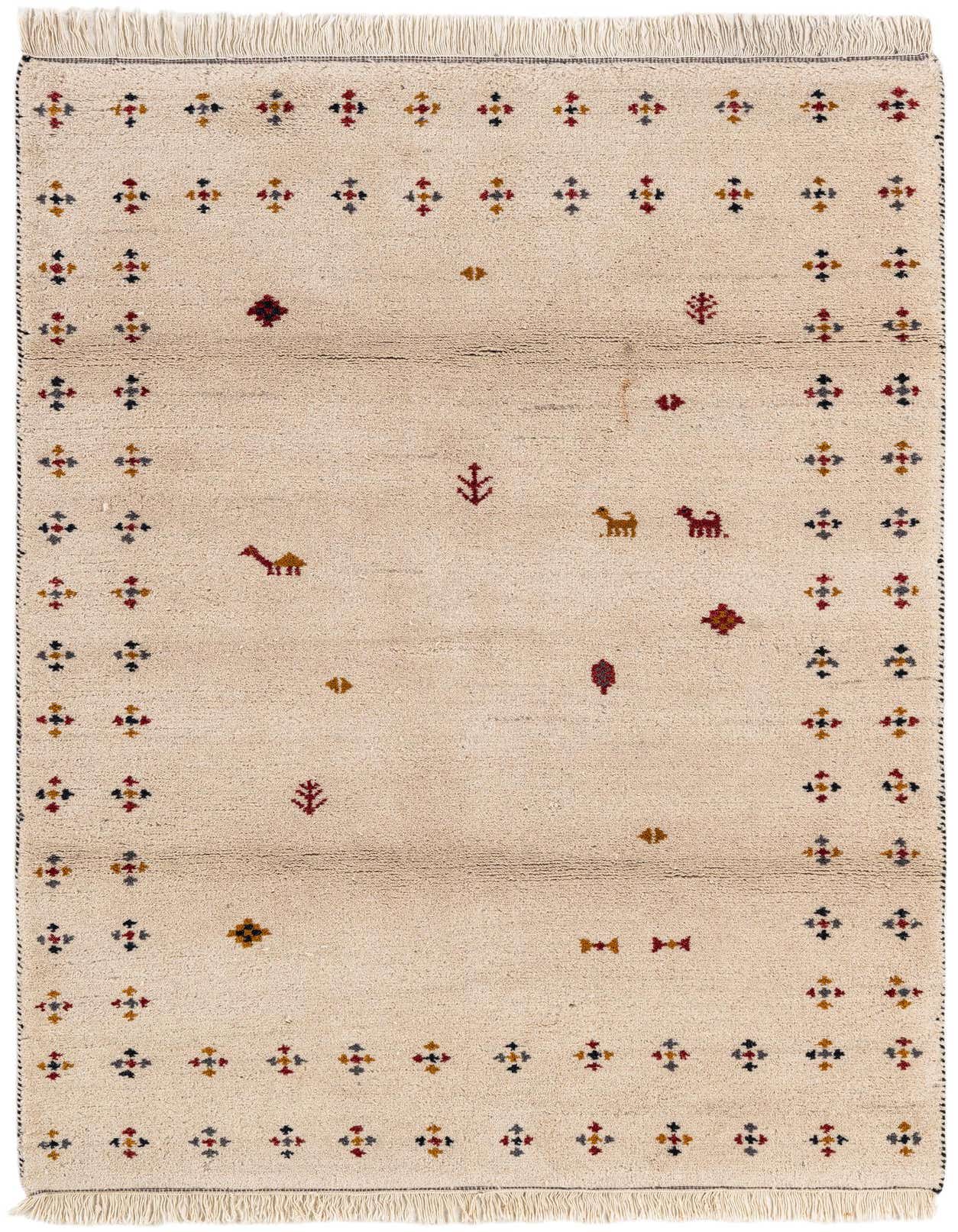 Primary image  4' x 6' 1  Hand Knotted Gabbeh Wool Rug